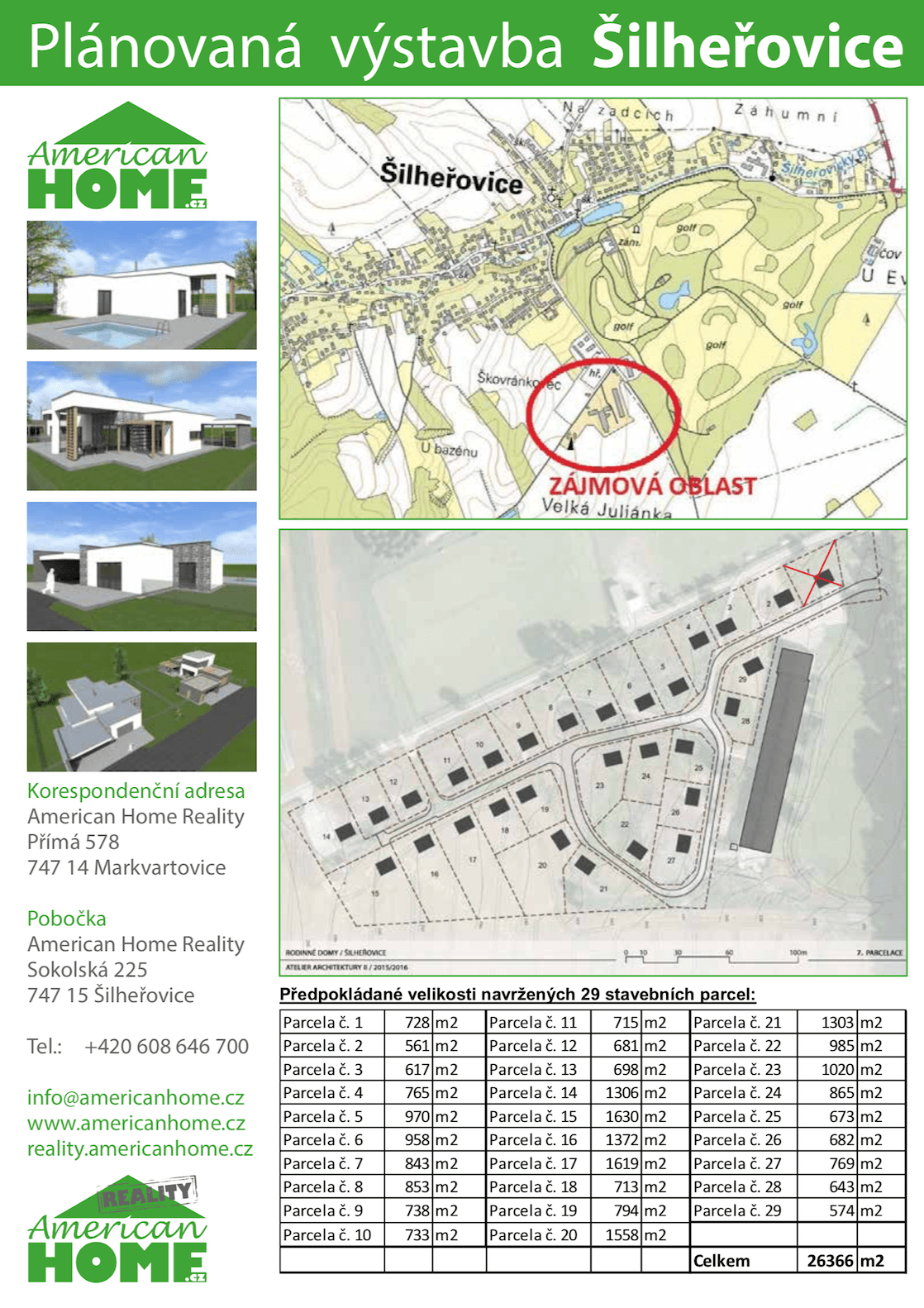 Pozemky Šilheřovice – plánovaná výstavba Pozemky Šilheřovice - plánovaná výstavba